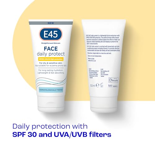 E45 SPF Face Moisturiser - Hydrating Facial Moisturiser SPF 30 Protection Against UVA & UVB Rays - SPF Face Cream for Dry Skin, Sensitive Skin and Eczema Prone Skin - SPF Day Cream 50 ml - Image 3