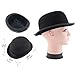 Wangxldd Bowler Hats For Men and Women Black Derby Hat For Party Cosplay Costume Accessories Halloween Dress up Performance Props