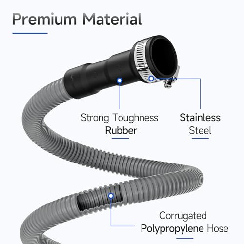 Juwo 00GAB017 10 Ft Dishwasher Drain Hose, Corrugated And Flexible Dishwasher Hose Drain Replacement thumb #3