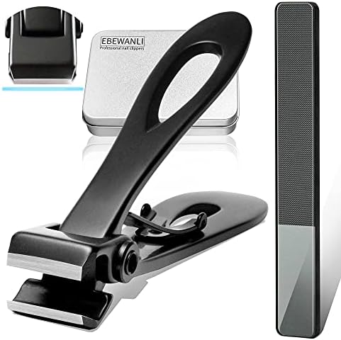 EBEWANLI Straight Nail Clipper, 17mm Wide Jaw Opening Extra Large Toenail Clippers for Thick Nails or Tough Fingernail & Ingrown Toenail, Heavy Duty Seniors, Men, Adult
