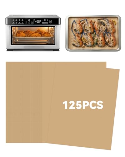 Image of 125PCs Air Fryer Parchment Paper Liners Compatible with Gourmia Toaster Oven Digital Air Fryer 10 Quarts 4 Slice Capacity, Pre-Cut Nonstick Disposable Baking Sheets Accessories Free of Bleach