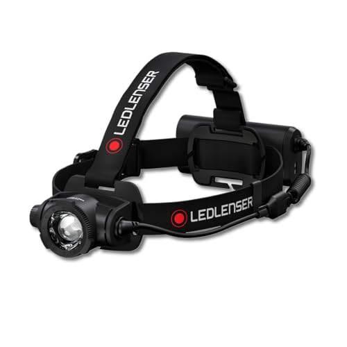 Ledlenser Lampe Frontale LED H15R Core 2500 Lumens Rechargeable Batterie Lithium Eanche IP67 Variable en Continu Constant Light Portée de 250m Câble de...