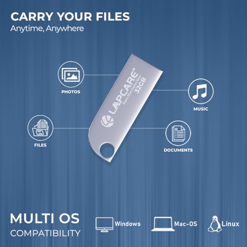 Lapcare lapstore 32GB Metal USB 2.0 Flash Drive | Pen Drive | Up to 100Mbps Speed |Universal Compatibility - MAC/Win/Linux | OTG Support | Reliable Data Storage with 5-Year Warranty 4 41e5zKo70KL