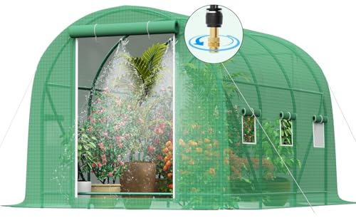 10x7x7 FT Greenhouse for Outdoors with Watering System, Winter Portable