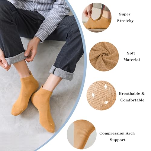 Image of Ankle Socks for Women and Men Heel Tab Athletic Socks Running Athletic Low Cut Tab Socks Sports No Show Sock 6 Pairs