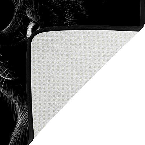 Tapis de chasse chat noir durable lavable grand format 80x58 Ruchen chambre