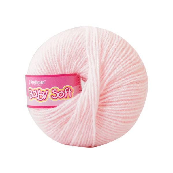 Image of Vardhman BabySoft Knitting Yarn | 100% Acrylic Wool | 4 Ply | Thin Knitting & Crocheting Hook Thread & Lightweight | Special Baby Wool | 150 Grams (6 Balls of 25g) | Machine Washable | Ideal for Blankets, Hats, Booties Ultra-Soft for Baby Sweaters, Blankets, Caps, Socks, Soft toys, Art & craft (Soft Pink1 + Subtle5)