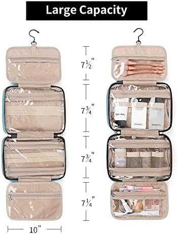 Miss or Miss Toiletry Bag Travel Bag with Hanging Hook, Water-resistant Makeup Cosmetic Bag Travel Organizer for Accessories, Shampoo, Full Sized Container, Toiletries,Teal… 5 Miss or Miss Toiletry Bag Travel Bag with Hanging Hook, Water-resistant Makeup Cosmetic Bag Travel Organizer for Accessories, Shampoo, Full Sized Container, Toiletries,Teal…