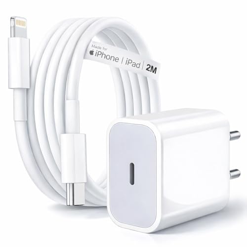 Image of HESPA 20W Fast Charging Adapter with 2 Meter Cable | Original Like Fast Speed | 6 Months Warranty | Compatible with iPhone 14, 13, 12, 11, X, XR, 8 & Others