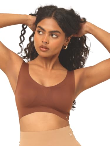 Image of Krvvy Ultrasoft Bralette | Wireless and Seamless Everyday Bra for Women | Full Coverage Slip-On Bralette with Removable Pads | Lightweight Comfort Fit