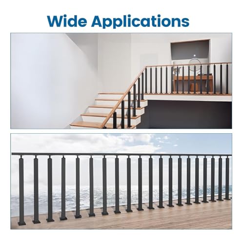 Poteaux de balustrade en acier noir pour sécuriser un escalier de loft moderne - 6