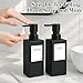 Maxumille 2 Piezas Dispensador de Jabón Baño Vidrio Negro Mate con Etiquetas Impermeables Imagen de Maxumille 2 Piezas Dispensador de Jabón Baño Vidrio Negro Mate con Etiquetas Impermeables