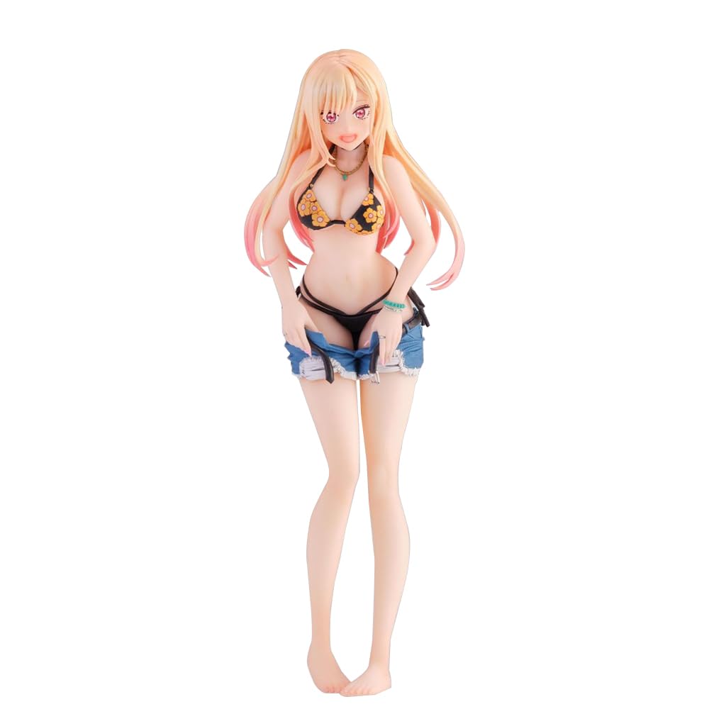 Anjinguang Marin Kitagawa Figure, Anime Marin Kitagawa Action Figure, Swimsuit Style Manga Characters Girl Figurine Statue, Collection Model Desktop Decoration Gift 18CM