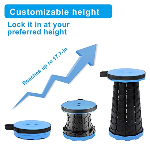 Image of VOLIXOD Foldable Telescoping Stool Portable, Retractable Stool for Adults, Upgraded Collapsible Folding Seats with Load Capacity 550lbs, Camping Stools for Adults