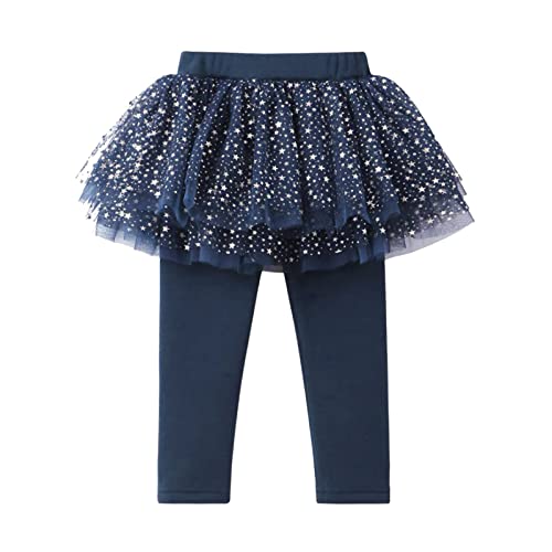 Girls Shiny Sequined Skirt Leggings School Tights Pants Ruffle Skirt Pants Warm Leggings with Skirt Pantskirt
