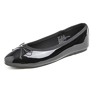 FEVERSOLE Women’s Macaroon Colorful Memory Foam Cushion Insock Patent Ballet Flat