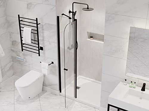 Anzzi 72-In. X 33.5-In. Frameless Swinging Shower Door, Resistance Free Hinges For Smooth Opening And Closing, Reversible Installation, Clear Tempered Glass In Matte Black Finish (Sd-Az14-01Mb) #TOP2