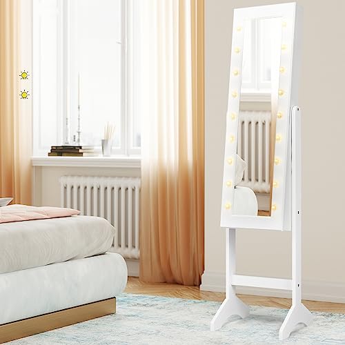 Espejo para joyas para dormitorio o baño con almacenamiento HOMASIS 7