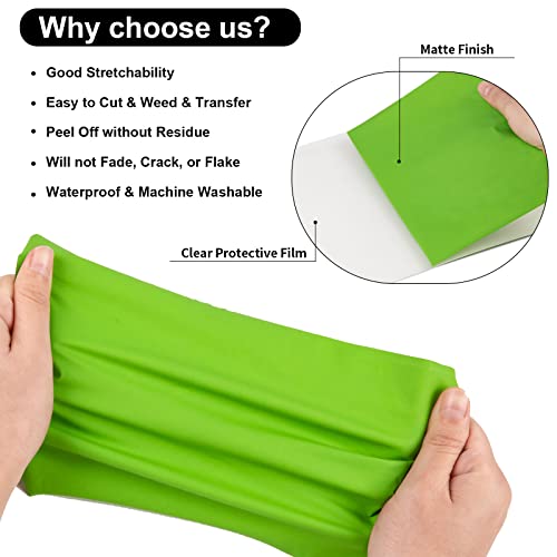 Image of VINYL FROG Heat Transfer Vinyl Roll HTV Vinyl - 12 inch x5ft Light Green Iron on Vinyl for T-Shirts, Heat Press Vinyl for DIY Craft Designs (Light Green)