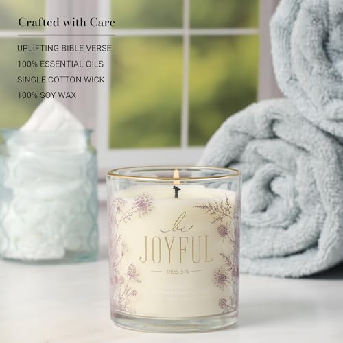 Image of Christian Art Gifts Be Joyful Scented Candle: Soy Wax, Pure Essential Oils