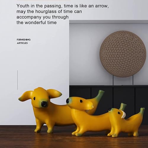 Estatua de perro plátano de resina divertida para jardín miniatura 2