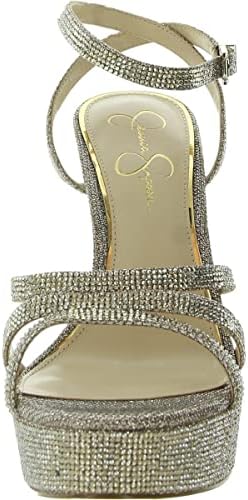 Jessica Simpson Women's Balina Ankle Strap Platform Sandal Heeled, Gold, 8.5 | Image 2