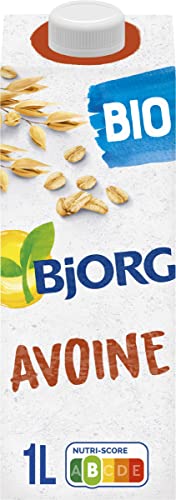 BJORG - Boisson Végétale Avoine - Boisson Bio Sans Sucres Ajoutés et Pauvre en Matières Grasses - 1 L