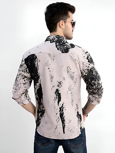 Image of Pinkmint Men Printed Cambric Cotton Shirt |Stylish Designer| Lightweight Summer Wear| Regular Fit Shirt for Men (Available in Plus Size)