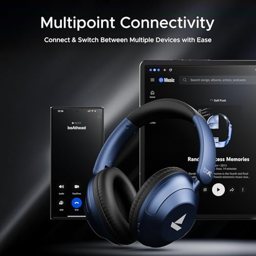 boAt Rockerz 650 Pro (2025 Launch),Touch/Swipe Controls,Dolby Audio,80Hrs Battery,2Mics Enx,Fast Charge,App Support,Dual Pair,Bluetooth Over Ear Headphones,Wireless Headphone with Mic (Starry Night) - Image 10