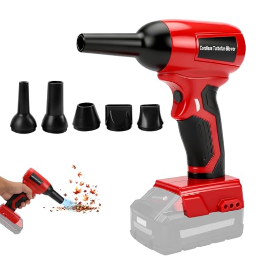 Cordless Duster Blower for Milwaukee 18V Handheld Dust Cleaner Brushless Leaf Blower 130000 RPM with Adjustable Speed & 5 Nozzles for Car Camping Workshops (No Battery)