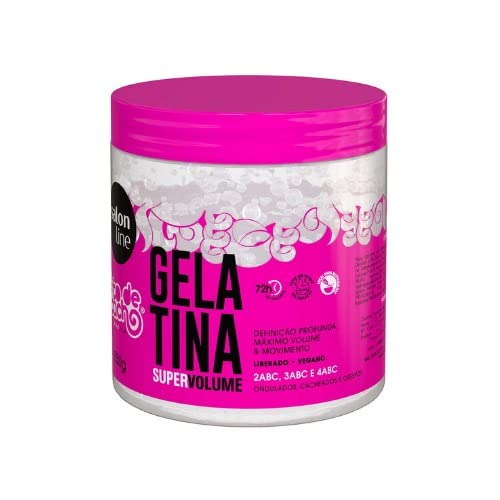 Salon Line Gelatin To de Cacho - Super Volume 550g/19Oz Vegan (Argan Oil - Olive Oil) Released Product - Curl Girl Method - Definition - Volume - Shine Cover