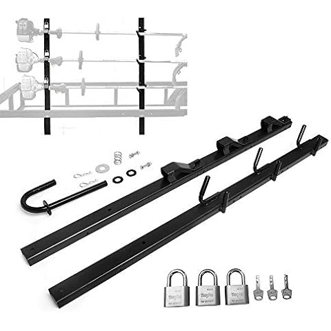 Hodenn 3 Place Trimmer Landscape Truck and Trailer Enclosed Rack with Lock Cover