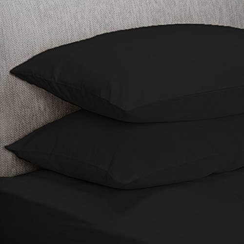 M Fabrics Poly-Cotton Plain Dyed Housewife Pillowcase Pair - Easy Care, Machine Washable - Available in 25 Colours - Pillow Case Pair 50x75cm (Latte)