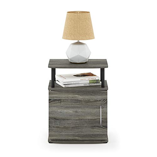 Image of Furinno JAYA Utility Design End Table, French Oak Grey