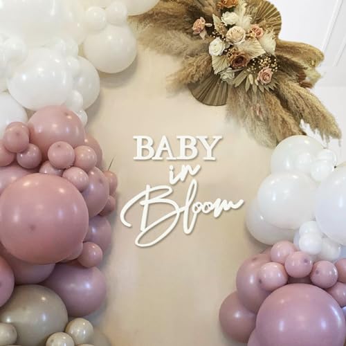 MASTRON Baby in Bloom Sign 16x24 Felt Letter Baby Shower Sign Baby in Bloom Party Decor Backdrop for Boy or Girl Baby Shower Gender Reveal 1st Birthday - White