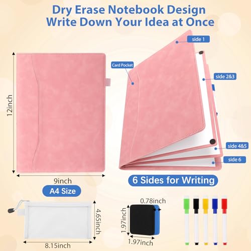 Tableau blanc portable effaçable Feifeiya rose A4 pliable double face