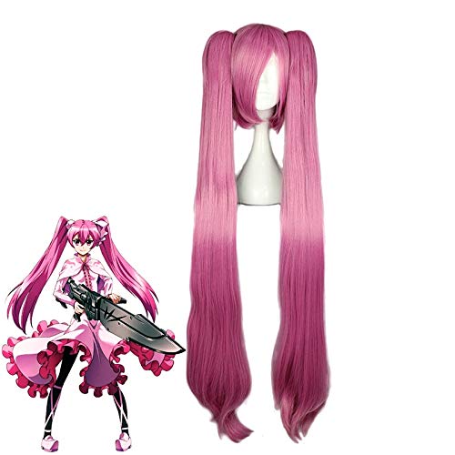 LINLINCDCosplay Wig Anime Akame ga Kill! Mine Long Two Ponytails Wig Cosplay Costume Night Raid Women Heat Resistant Synthetic Hair Wigs Akame ga Kill