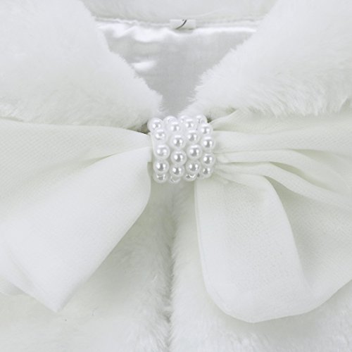Image of Agoky Flower Girls Faux Fur Bolero Shrug Shoulder Wrap Cape Wedding Prom Party Dress Cape Coat Stole