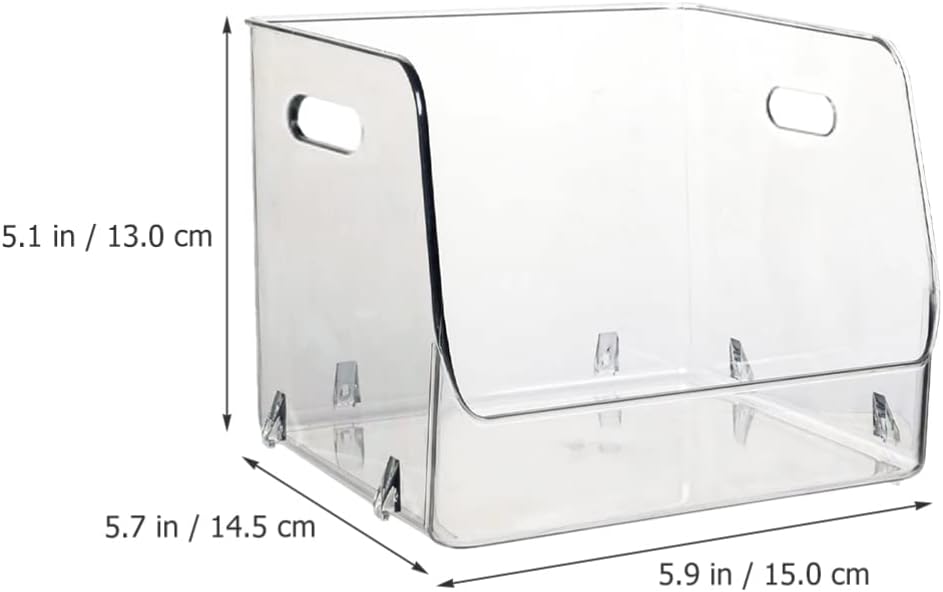 Storage Bins 2pcs Acrylic Desk Organizer Clear Office Desktop Accessories Stationery Pen Organizer for Desk Home Art Stationery Office Supplies Stackable Storage Bins