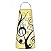 LINGF grembiule stampato albero di note musicali da cucina grembiuli da cucina bavaglino impermeabile con 2 tasche grembiule da cucina unisex