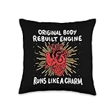 Original Body Rebuilt Engine Open Heart Surgery Throw Pillow