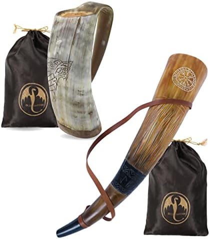 Old Emperor Viking War Blowing Horn + Viking Coffee Mug(Fenrir) | Gift Bag