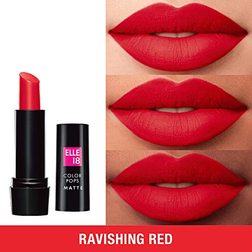 Image of Elle18 Color Pops Matte Lipstick R37, Ravishing Red, 4.3 g