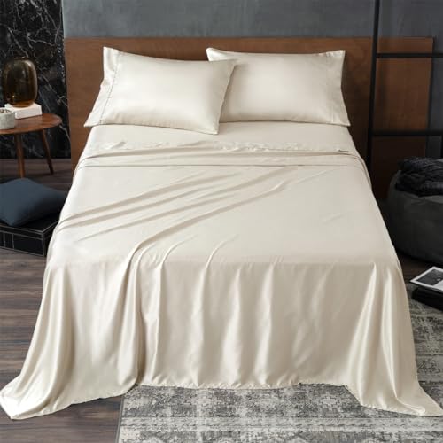 Recopilación y reviews de Satinadora más recomendados. 29 REAL TEXTIL - Juego de Sábanas de Satín de Lujo Suaves y sedosas - Satin Sheet Set (Marfil, Mat)