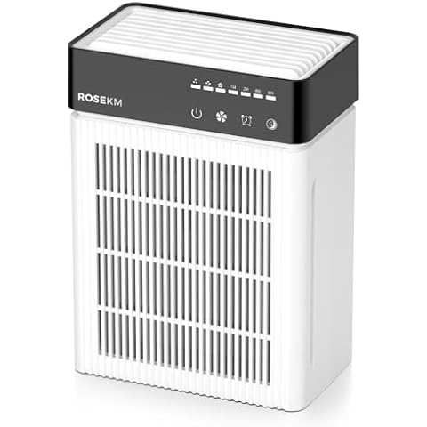 ROSEKM Air Purifiers for Bedroom Home, Small Portable HEPA Air Filter Cleaner with Essential Oil Diffuser, Sleep Mode & Timer for Home Pets, Room, Car, Office Cover