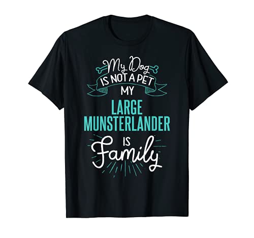Cute Large Munsterlander Design Family Dog Giftn T-Shirt, Black