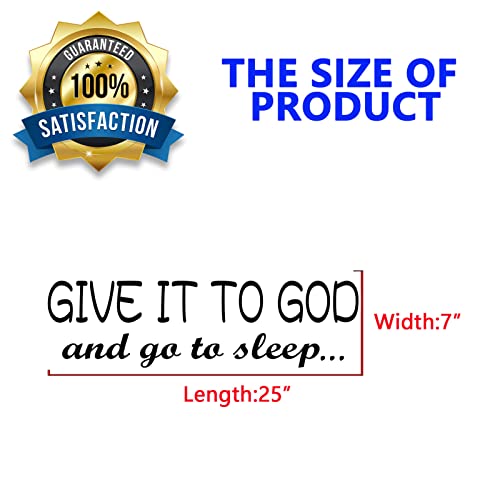 Wall Stickers, Wall Decals For Bedroom, Scripture Bible Verse Christian Jesus Prayer Biblical Lord Quotes, Inspirational Motivational Men Women Adults Decorative Saying Word, Family Life Positive Home Vinyl Black, Give It To God And Go To Sleep 25"X7" #TOP3