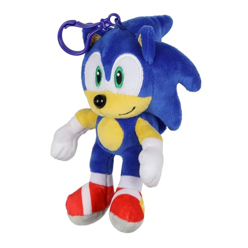 JUST FUNKY Sonic the Hedgehog Plush Keychain 4-Inch Sonic Stuffed Animal Key Ring Clip