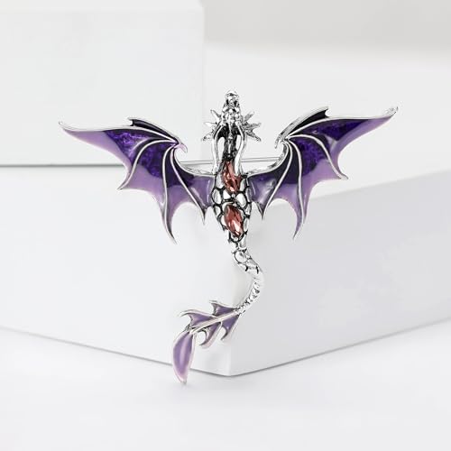 Image of Dragon Brooch for Men Suit Lapel Enamel Pins for Suits Fashion Accessories Shirt Clip