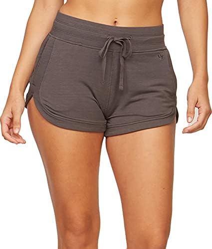 COLOSSEUM Active Women's Junior Fit Four Way Stretch Micro French Terry Dolphin Lounge Short with Pockets